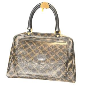 Bally Black Monogram Coated Canvas Top Handle Handbag